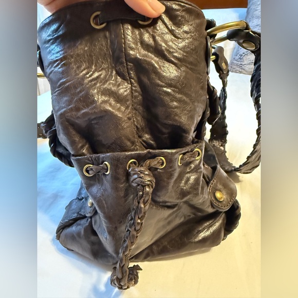 Brown Leather Purse gold hardware - Picture 7 of 11